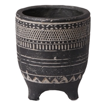 Accantus antique sort keramik krukke med fødder